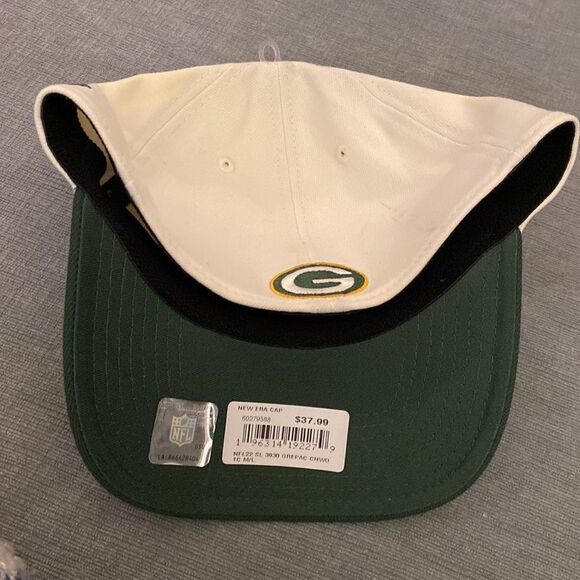 New Era Cream/Green Green Bay Packers Sideline 39THIRTY 2-Tone Flex Hat M/L - Picture 3 of 9
